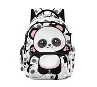 Kuiaobaty Zaino scolastico per bambini, robusto, con cerniera, leggero, a pressione ridotta, per la scuola elementare e media, Panda Kawaii, L, Casual