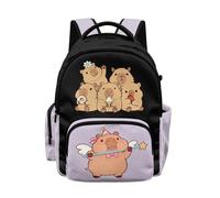 Kuiaobaty Zaino scolastico per bambini, robusto, con cerniera, leggero, a pressione ridotta, per la scuola elementare e media, Capibara Kawaii, L, Casual