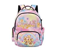 Kuiaobaty Zaino scolastico per bambini, robusto, con cerniera, leggero, a pressione ridotta, per la scuola elementare e media, Capibara Arcobaleno, L, Casual