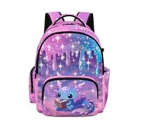 Kuiaobaty Zaino scolastico per bambini, robusto, con cerniera, leggero, a pressione ridotta, per la scuola elementare e media, Galaxy Axolotl, L, Casual