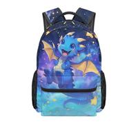 Kuiaobaty Zaino scolastico per ragazze, 43 cm, resistente, estetico, a pressione ridotta, per la scuola dei bambini, Drago del cielo stellato B, L, Casual