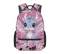 Kuiaobaty Zaino scolastico per ragazze, 43 cm, resistente, estetico, a pressione ridotta, per la scuola dei bambini, Fiori di ciliegio Drago a, L, Casual