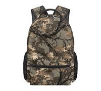 Kuiaobaty Zaino scolastico per ragazzi e ragazze, resistente, con scomparto principale, 43 cm, per bambini, Mimetico del bosco, L, Casual