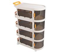 KUIDAMOS Carrello Multiuso con Ruote Soluzione di Stoccaggio di Grande capacità a più Livelli per, Bagno, Scuola Materna, Realizzato in Resistente Materiale PP (4 strati)