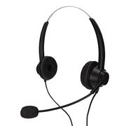 KUIDAMOS Cuffie Telefoniche Binaurali RJ9 con Microfono Disattivato e Controllo del Volume per il Servizio Clienti di Telemarketing Durevole e Regolabile 1 unità