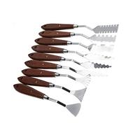 KUIDAMOS Raschietto per Miscela di Vernici 9PCS, 9 coltelli di Forme Diverse, Materiale Artistico per Pittura a Olio dell'artista e Pittura acrilica,