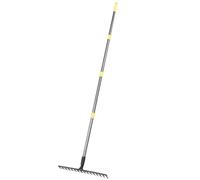 KUIDAMOS Rastrello da Giardino in Metallo con 17 Denti, Resistente, per Allentare e Livellare il Terreno, Perfetto per Giardini di Medie e Grandi Dimensioni, Lunghezza 1,5 M, per Giardinieri e