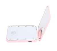 KUIDAMOS Specchio per Trucco Compatto a LED, Luce Brillante, Ingrandimento Ricaricabile, Portatile per gli Spostamenti, ABS + Vetro (Rosa)