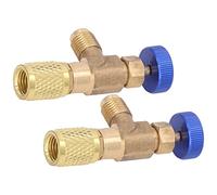KUIDAMOS Valvola di Controllo del Refrigerante Durevole da 2 Pezzi per un Efficiente Adattatore di Ricarica del Refrigerante per Aria Condizionata R22 R404 R407 in Ottone