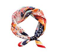 kuifang Sciarpe di seta di gelso da 53,3 cm, piccole sciarpe quadrate alla moda sciarpa per capelli sciarpa per donne in confezione regalo, Incontro, 21''