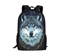 KUIFORTI Borse per la scuola per ragazzi e ragazze, 43,2 cm Elementary Kindergarten Bookbags con portabottiglie d'acqua, Galaxy Wolf, Taglia unica