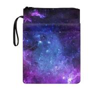 KUIFORTI Custodia a libro viola Galaxy Night per bambini e ragazzi, con protezione per libro con cerniera
