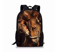 KUIFORTI Zaino da scuola per bambini da 43,2 cm, zaino da viaggio casual per ragazzi e ragazze, grande capacità, Cavallo marrone, Taglia unica
