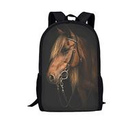 KUIFORTI Zaino da scuola per bambini da 43,2 cm, zaino da viaggio casual per ragazzi e ragazze, grande capacità, Cavallo animale, Taglia unica