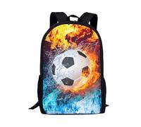KUIFORTI Zaino per la scuola per bambini, 43,2 cm, casual, da viaggio, per ragazzi e ragazze, grande capienza, Pallone da calcio con, Taglia Unica
