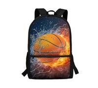 KUIFORTI Zaino per la scuola per bambini dai 5 ai 15 anni grande zaino casual scuola elementare scuola materna, Pallone da basket, Taglia unica