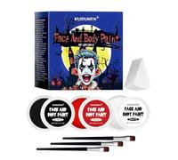 KUIRUNRX® Body Painting per Halloween, Pittura per Viso Nero Bianco Rosso, Halloween Cicatrici Finte Cera Sfx Effetti Speciali Kit per Carnevale, Trucco Clown