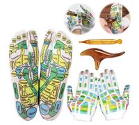 KUIRUNRX® Reflexology Socks, Guanti inglesi per agopressione, Calzini per Massaggio a Punti di Pressione, Acupressure Reflexology Foot Massage Socks with Massage Tools (Femmina 35-39 metri)