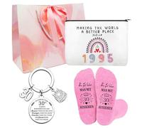 KUIRUNRX® Regalo di Compleanno per Donne, 30 compleanno donne con borsa cosmetica, portachiavi, rosa calzini, Per Moglie, Amica O Madre, Celebrare 30 Anni Di Compleanno Donna (30 anni)