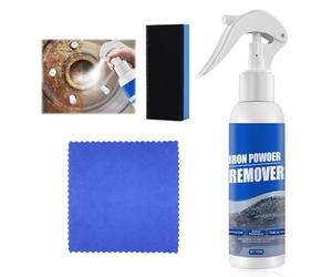 KUIRUNRX® Rimuovi Ruggine Spray 100ml, Pulitore Antiruggine Multiuso per Metallo, Auto, Bici e Catena della Bicicletta, Rimuove Polvere di Ferro e Residui di Freno