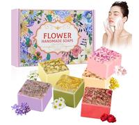 KUIRUNRX® Sapone ai fiori, sapone da bagno, sapone artigianale agli oli essenziali, per viso e corpo, pulizia profonda, esfoliante