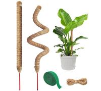 KUIRUNRX® Supporto per Piante Monstera, 2x60cm Pieghevole Sostegno Flessibile per Piante Rampicanti, Palo in Cocco per Addestrare Le Piante a Crescere in Alto, per Piante da Interno ed Esterno