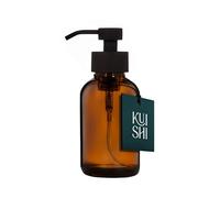 Kuishi Dispenser di sapone liquido schiumogeno in vetro trasparente con pompa argentata, bottiglia di sapone riutilizzabile da 500 ml, senza BPA, marrone, nero