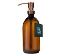 Kuishi Flacone in vetro ambrato con pompa in acciaio inossidabile [500 ml, pompa in bronzo], Ambrato Bottiglie in vetro marrone ricaricabili ideali per lavaggio a mano, shampoo (senza BPA)