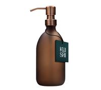 Kuishi Matt Brown Glass Soap Dispenser with Pump [300ml, Bronze], Brown Soap Dispenser with Stainless Steel Pump, Brown Pump Bottle Ideal for Hand Wash, Shampoo, Conditioner, Shower Gel (BPA-Free)