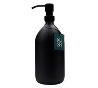 Kuishi Opaque Black Soap Dispenser Bathroom, Black Glass Bottles with Pump [1000ml, Black], Black Bathroom Accessories Ideal for Handwash, Shampoo, Conditioner, Shower Gel (BPA-Free)