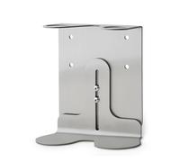 Kuishi Supporto doppio per dispenser di sapone a parete in argento satinato, supporto per flaconi di sapone da 250-500ml, dispenser di sapone a parete, resistente alla corrosione, flaconi non inclusi