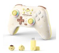 Kuitmor Controller Pro Giallo per Switch, Gamepad Wireless Carino con Effetto Hall Anti-drifting per Switch 2/Switch/OLED/Lite, PC/Steam, Android, iOS, Bluetooth + Cablato (Con Ricevitore)