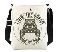 KUIYAI Borsa a tracolla da guida, borsa messenger per amanti dell'avventura, borsa a tracolla per avventure all'aria aperta (livin the dream)