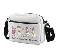 KUIYAI Borsa a tracolla divertente per la festa dell'insegnante di seconda elementare, con scritta "Just A Second Grade Goose"
