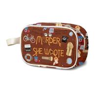 KUIYAI Borsa organizer a tema omicidio misterioso, regalo ispirato a omicidio televisivo, borsa da toilette trasparente per feste di Halloween (ha scritto TMUK)