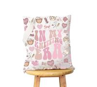 KUIYAI Borsa per la spesa da donna per amanti dell'uncinetto, idea regalo per la mamma, Era del lavoro a, middle