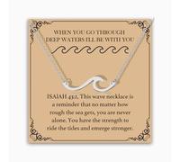 KUIYAI Collana da donna con onde oceaniche, regalo ispiratore, versi biblici, gioielli per fede, quando si passa attraverso l'acqua profonda Regno Unito