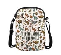 KUIYAI Cryptozoologia, borsa a tracolla con animali criptici del mondo, per amanti del paranormale, tipo di criptido (cryptidOfWorldUK)