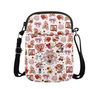 KUIYAI MAOFAED - Borsa a tracolla con motivo civetta, motivo torta di fragole, stile retrò anni '90, per ragazze