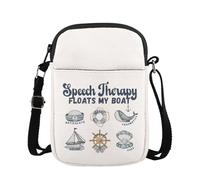 KUIYAI MAOFAED - Borsa a tracolla per logopedia, per terapia del linguaggio galleggiante, per terapista, regalo SLP, borsa a tracolla SLP (float my boatUK)