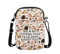 KUIYAI MyGuineaPigUK - Borsa a tracolla divertente con porcellini d'India, con scritta "Me and My Guinea Pigs Talk S hit About You", regalo per amanti della natura