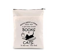 KUIYAI Once Upon Book & Cat - Custodia a libro con gatto nero, bianco, moderno