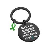 KUIYAI Portachiavi bipolare con scritta "Bipolar Can't Stop Me From Being Awesome", idea regalo per la consapevolezza bipolare, Awesomeuk bipolare, S