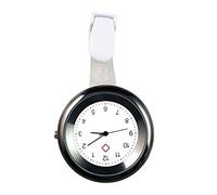 Kuizhiren1 - Orologio da infermiera in silicone, analogico, con numeri rotondi alla moda, analogico, al quarzo, con clip, per infermieri, medico, medico, colore: nero