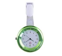 Kuizhiren1 - Orologio da infermiera in silicone, analogico, con numeri rotondi alla moda, analogico, al quarzo, con clip, per infermieri, medico, medico, colore: verde