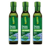 Kujawski Olio di Lino e Rosmarino 3x 250ml - Alimentare Spremuto a Freddo
