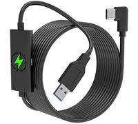 Kuject Cavo di collegamento di design per Quest 3S/3, Quest 2 e Quest Pro, con porta di ricarica separata per alimentazione ininterrotta, cavo USB 3.0 tipo A a C per accessori per cuffie VR e PC da