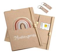 Kujinova Custodia per passaporto della madre, realizzata a mano, diversi mezzanini con carte assicurative, immagini a ultrasuoni e certificato di vaccinazione, regali per donne incinte e donne incinte