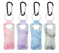 KUKEANVO Portachiavi Organizer per Burrocacao con Clip - Elegante Porta Gloss, Rossetto o Stick Labbra, Design Pratico per Borse, Chiavi, Zaini e Palestra (4 Pezzi Premium)