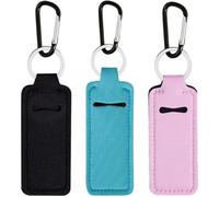 KUKEANVO Portachiavi Organizer per Burrocacao con Clip - Elegante Porta Gloss, Rossetto o Stick Labbra, Design Pratico per Borse, Chiavi, Zaini e Palestra (3 Pezzi Premium)